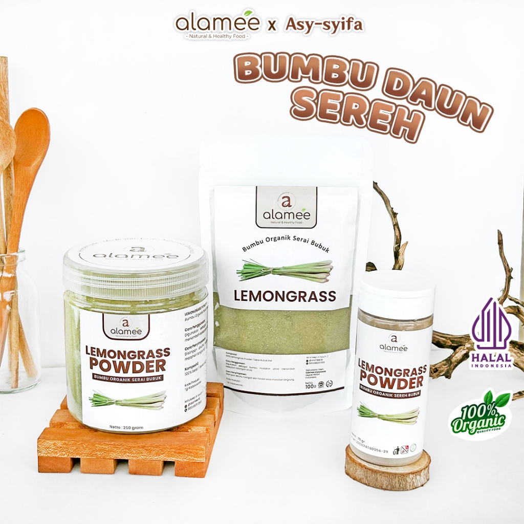 

Sereh Bubuk Lemongrass Powder Serai Rempah Rimpang Murni Tanpa Campuran Bumbu Organik Alami 50 Gr