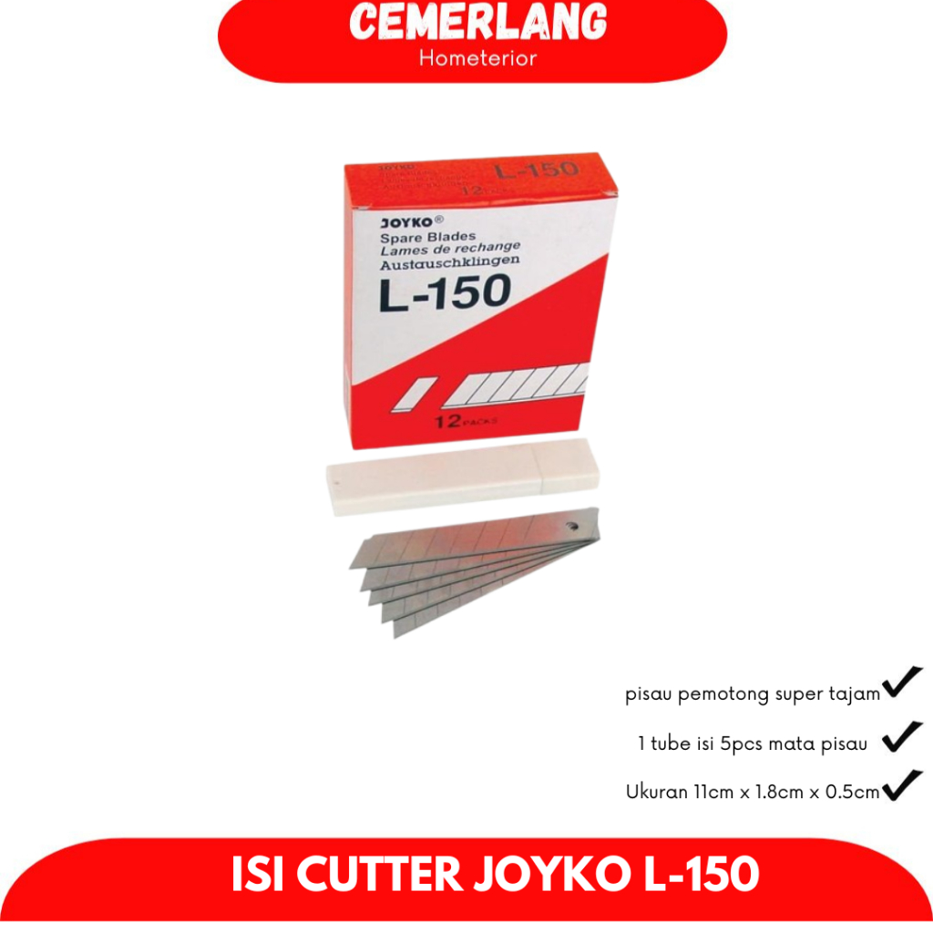 

Refill Isi Cutter Joyko A-100/Cutter Blade