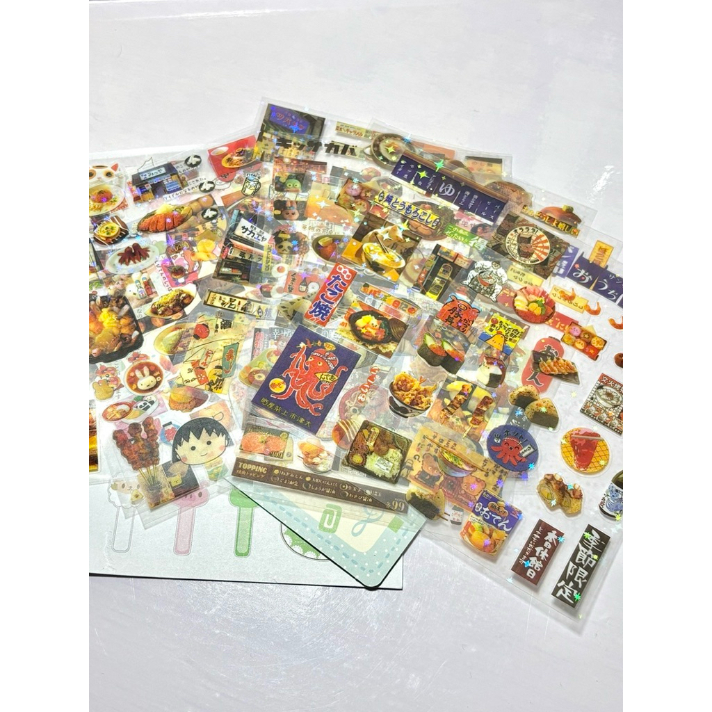 

(BACA DESKRIPSI) stiker tema masakan jepang efek sparkle untuk hiasan jurnal/diary, dekorasi, bahan scrapbook, cantik, tahan air