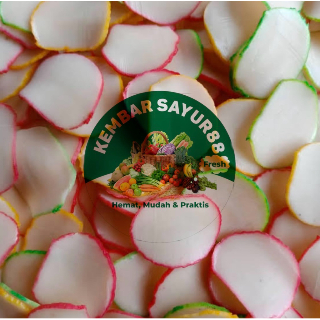 

Kerupuk Bawang Warna warni Mentah 250g - kembarsayur88