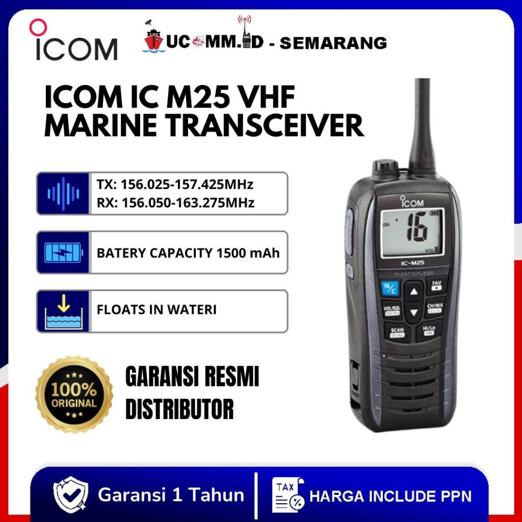 ICOM Ic-M25 Ic M25 M 25 Floating Marine VHF Radio HT Marine Icom m25 Original Garansi