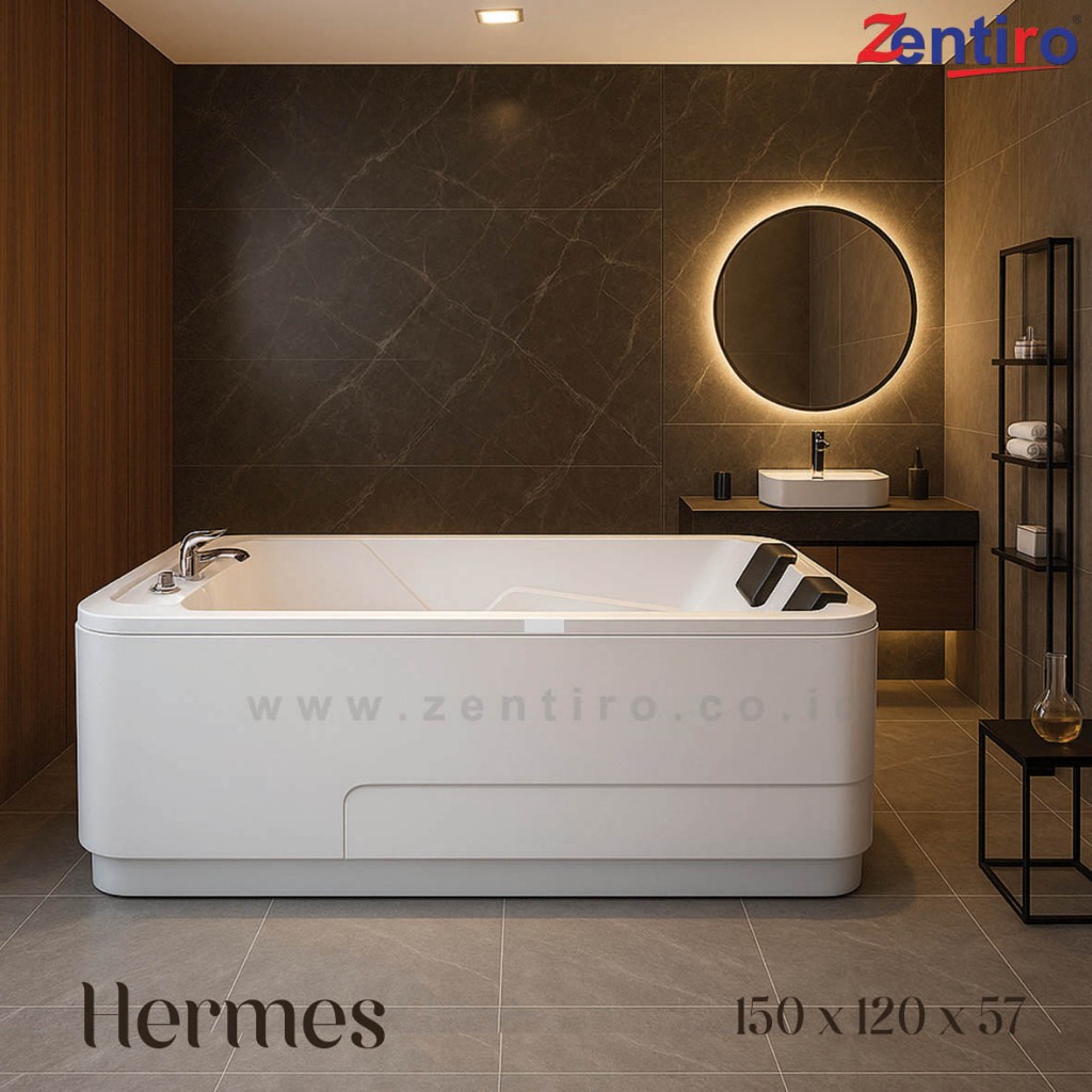 ZENTIRO Bathtub Jacuzzi Standing HERM*S | Bathtub Whirlpool Marble 150
