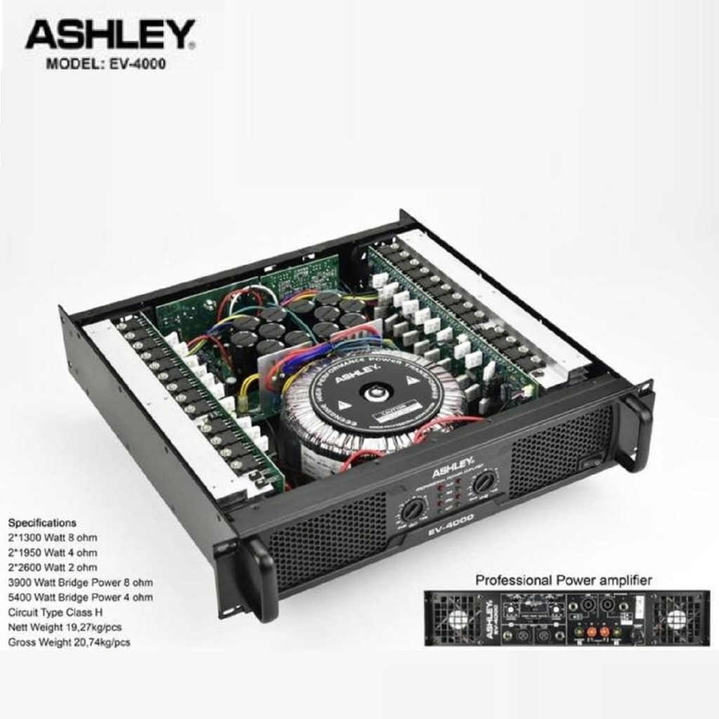 power amplifier ashley ev4000 ev 4000 original