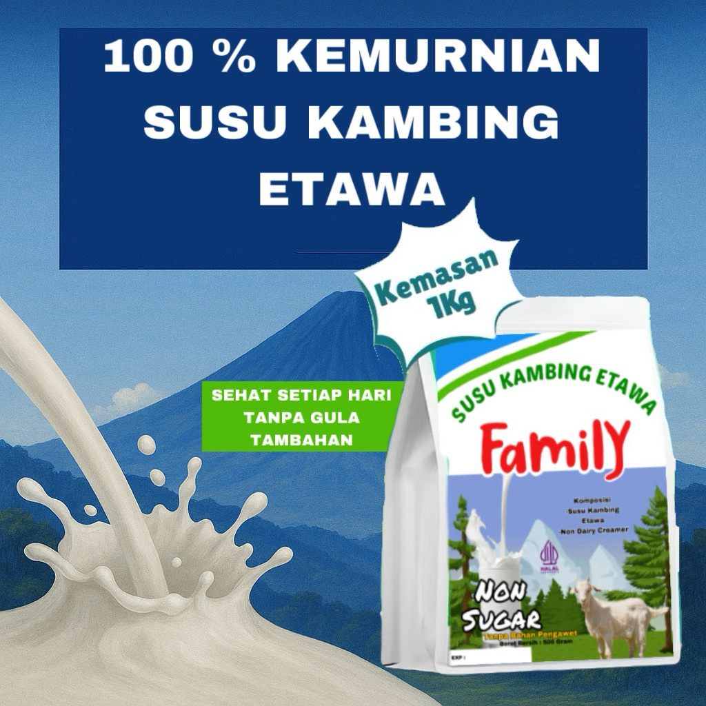 

Family Susu Kambing Etawa Non Sugar 1kg Alufoil tanpa gula