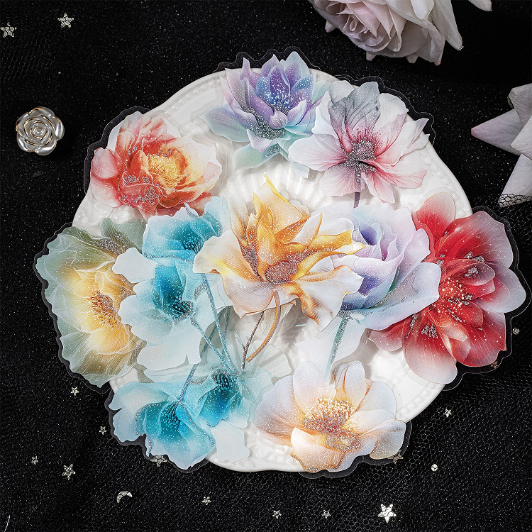 

[Artopia] Sticker Flower Light FL Stiker Bunga Floral Gliter Cantik Estetik