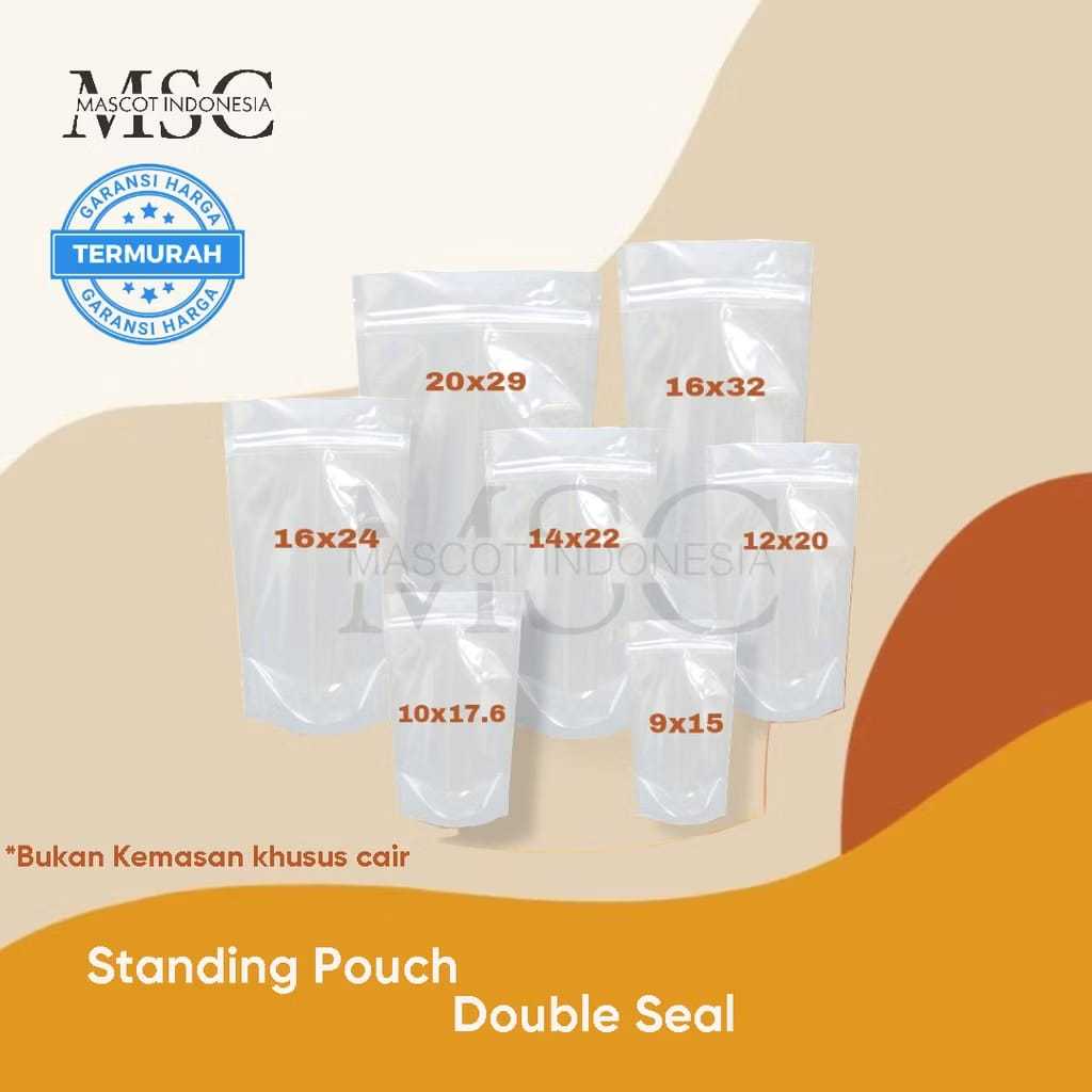 Standing Pouch Mascot | Seal Lebar | Double Seal Merk Mascot  9x15