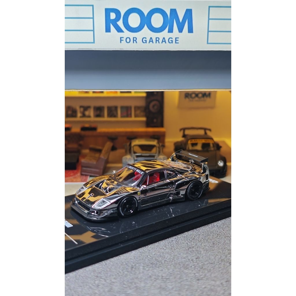 INNO64 Ferrari F40 LBWK Chrome Silver – Diecast 1:64 Limited Edition