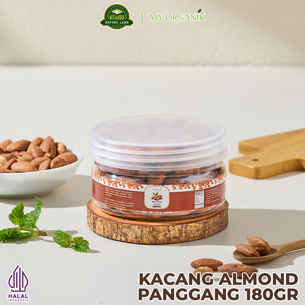 

My Organik Kacang Almond Panggang Roasted Almod 180gr Siap Makan Tanpa Rasa