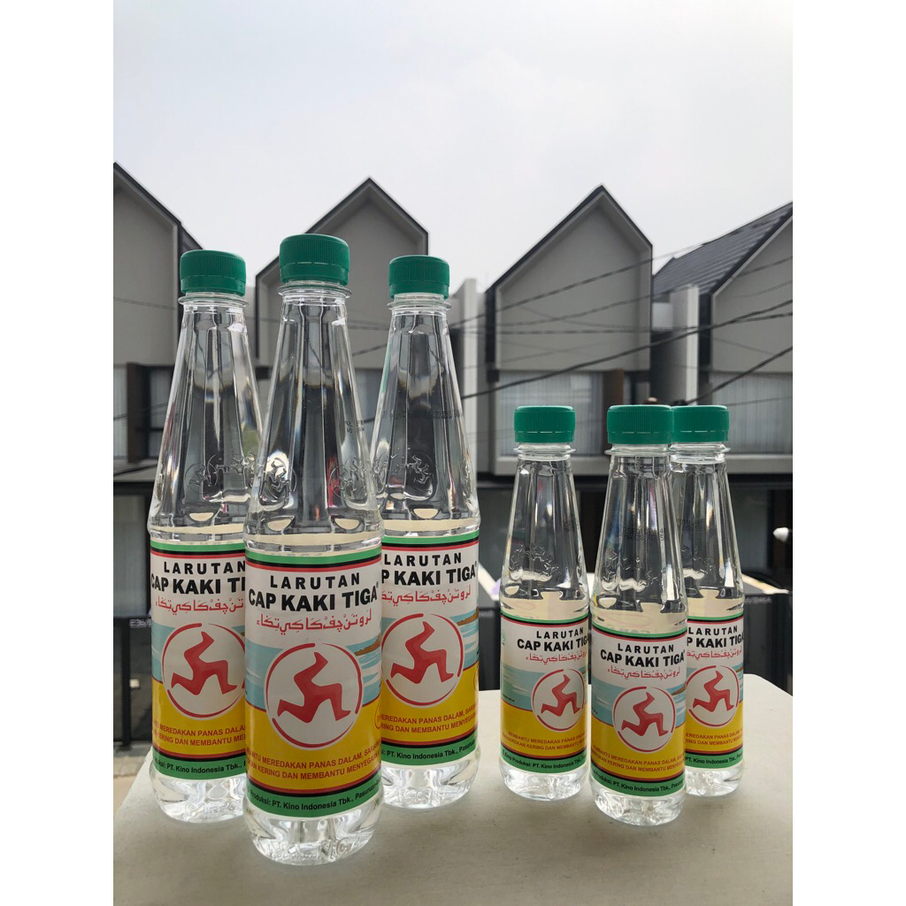 

Larutan penyegar cap kaki tiga botol plain ukuran 200ml & 500ml