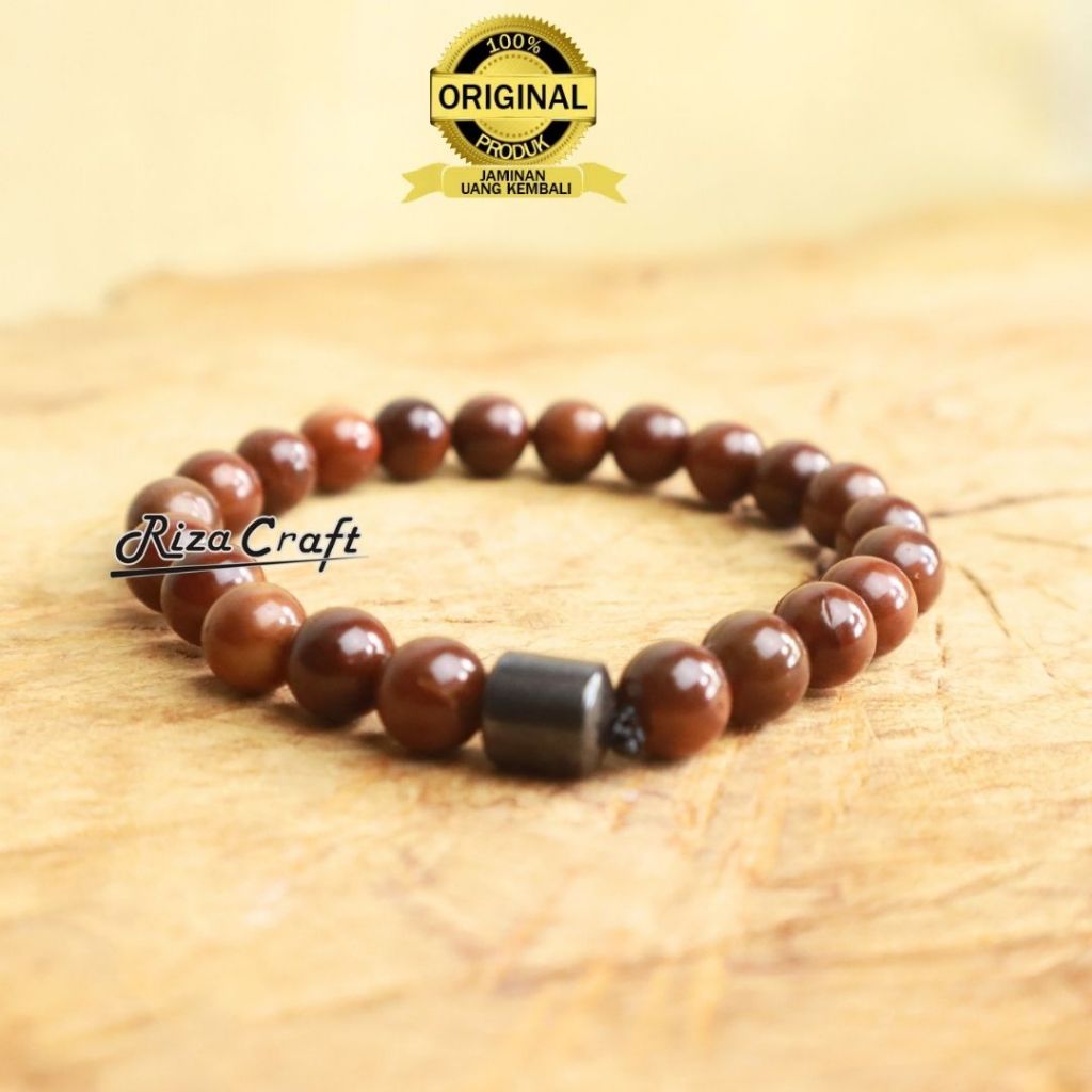 Gelang Natural Kayu Kokka Kaukah Asli Turki Kombinasi Batu Akik Hematite Badar Besi Alam ASLI Natura