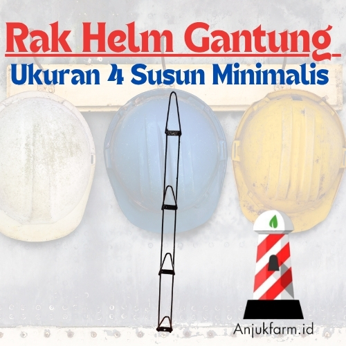 Rak Helm Dinding Besi Minimalis Ukuran 4 Susun Helm