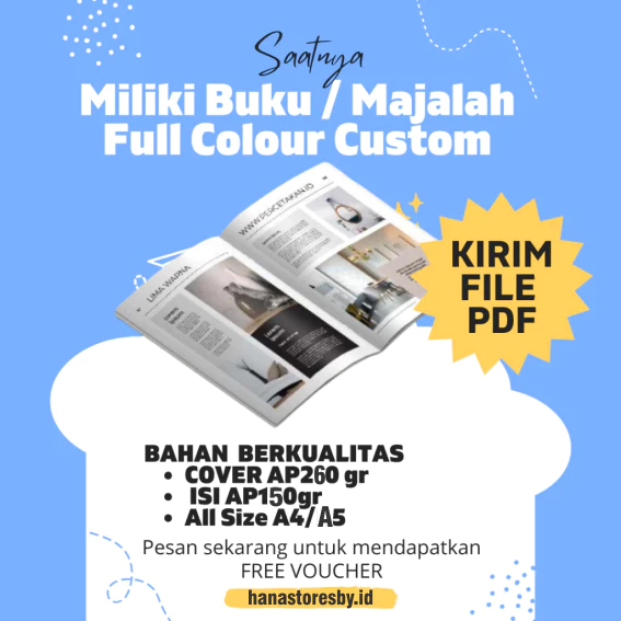 

Print Majalah | Buku | Katalog | Yearbook A4/A5 Full Colour