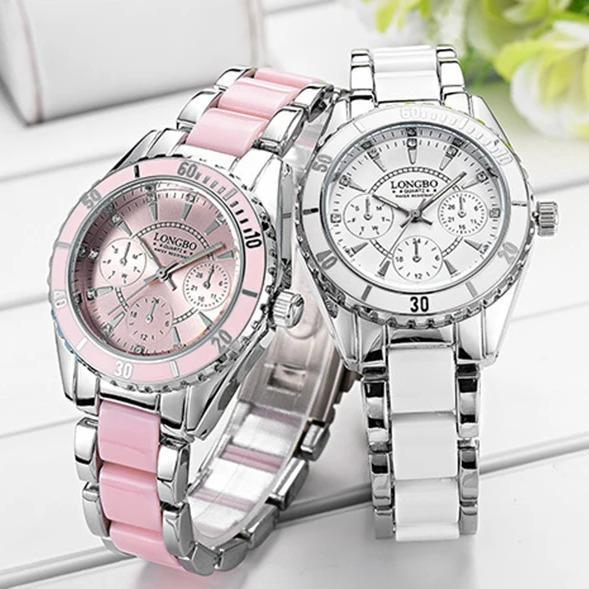 Jam tangan wanita cewek edition ori longbo l80303 white analog keramik