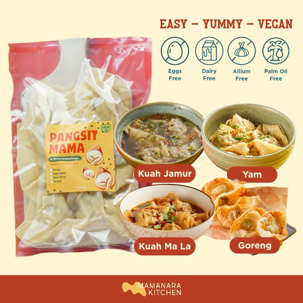 

Pangsit ( Kuah Jamur, Kuah MaLa, Yam, Goreng )