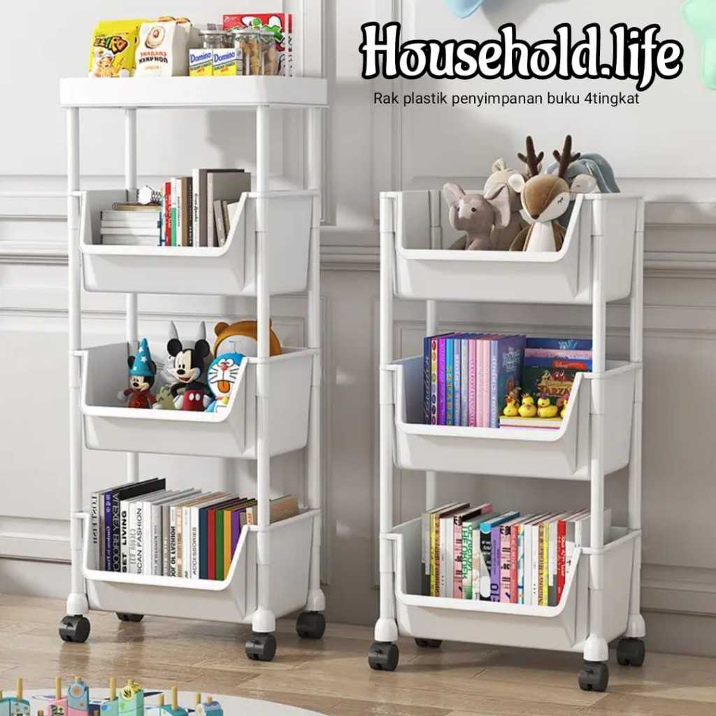 Troli Susun Serbaguna Rak Dapur Rak Buku Troli Kamar Mandi Rak Cemilan