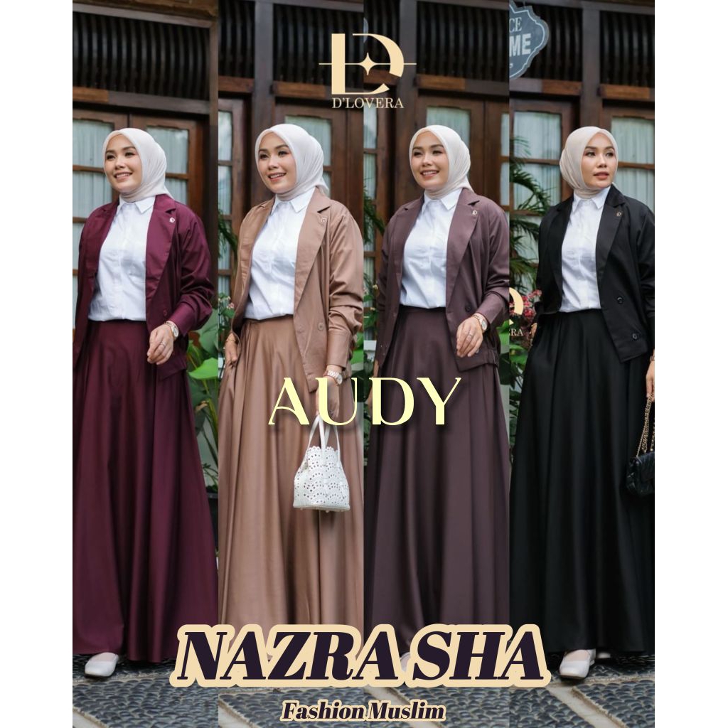 (pN) DLOVERA AUDI RIMBUN Baju Setelan Rok Wanita muslim Audy Set Rok By D'Lovera. Nazra Sha