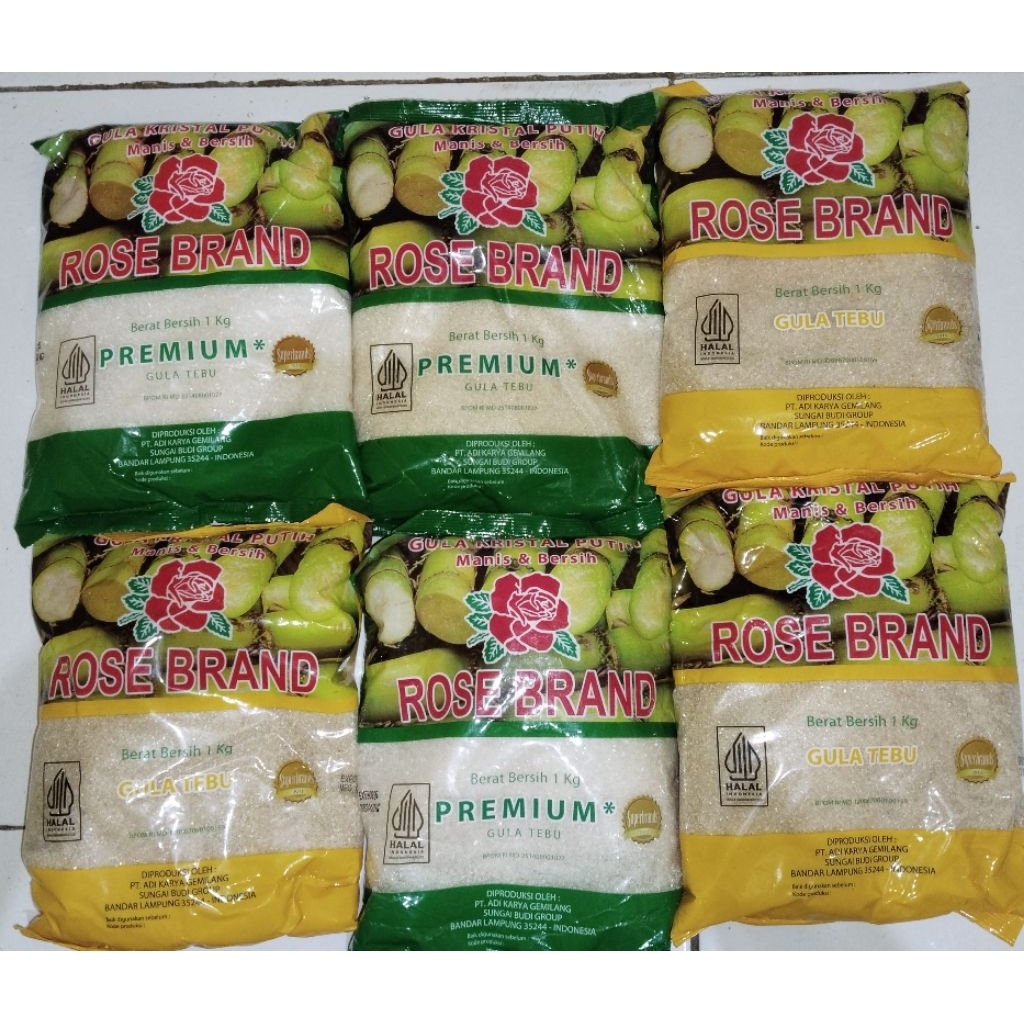 

Gula Rose Brand 1 kg /Gula pasir kemasan Rose Brand 1 kg/ Gula kemasan random ada kuning & Hijau /Gula pasir Rose Brand 1 kg