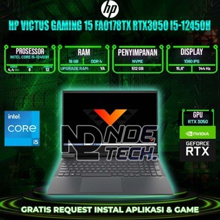 HP VICTUS gaming 15 FA0178TX RTX3050 i5-12450h