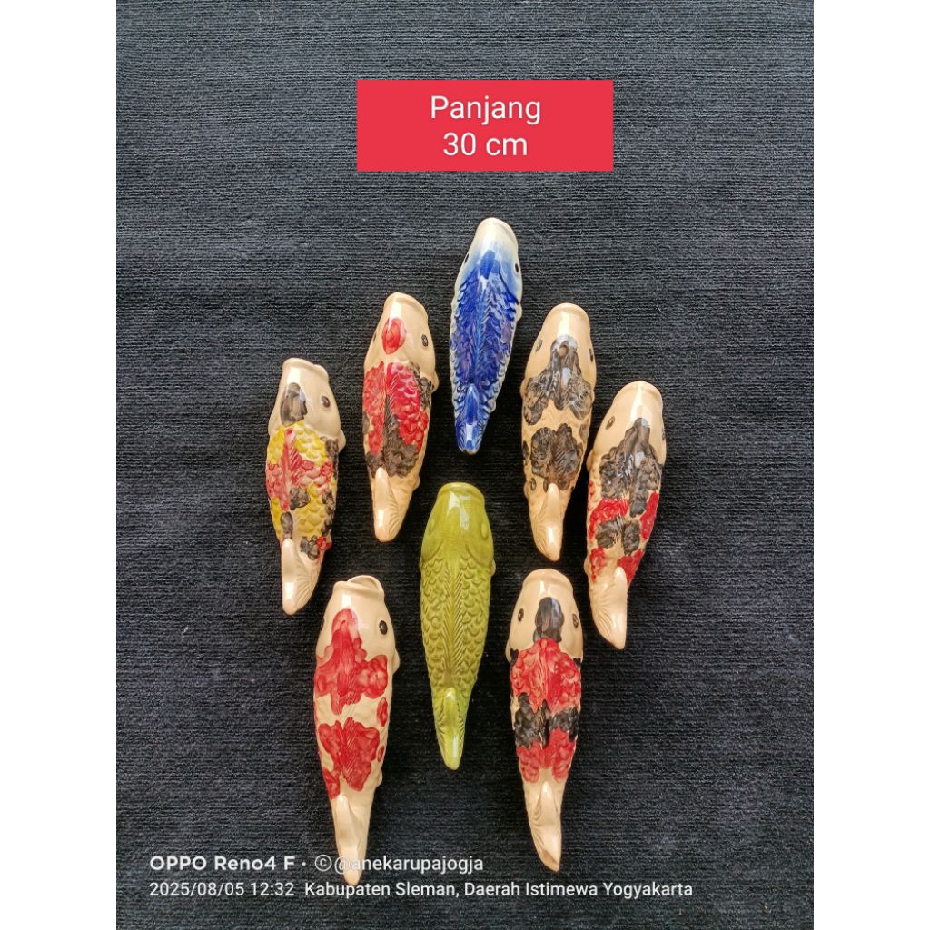 ikan keramik hiasan dinding 8 buah