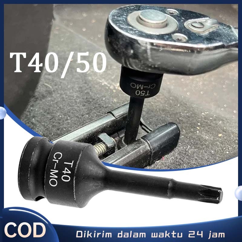 Mata Kunci Shock Bintang Star Bit Socket Torx Impact Soket Bintang 1/2 Inch T40 T50 CR-MO