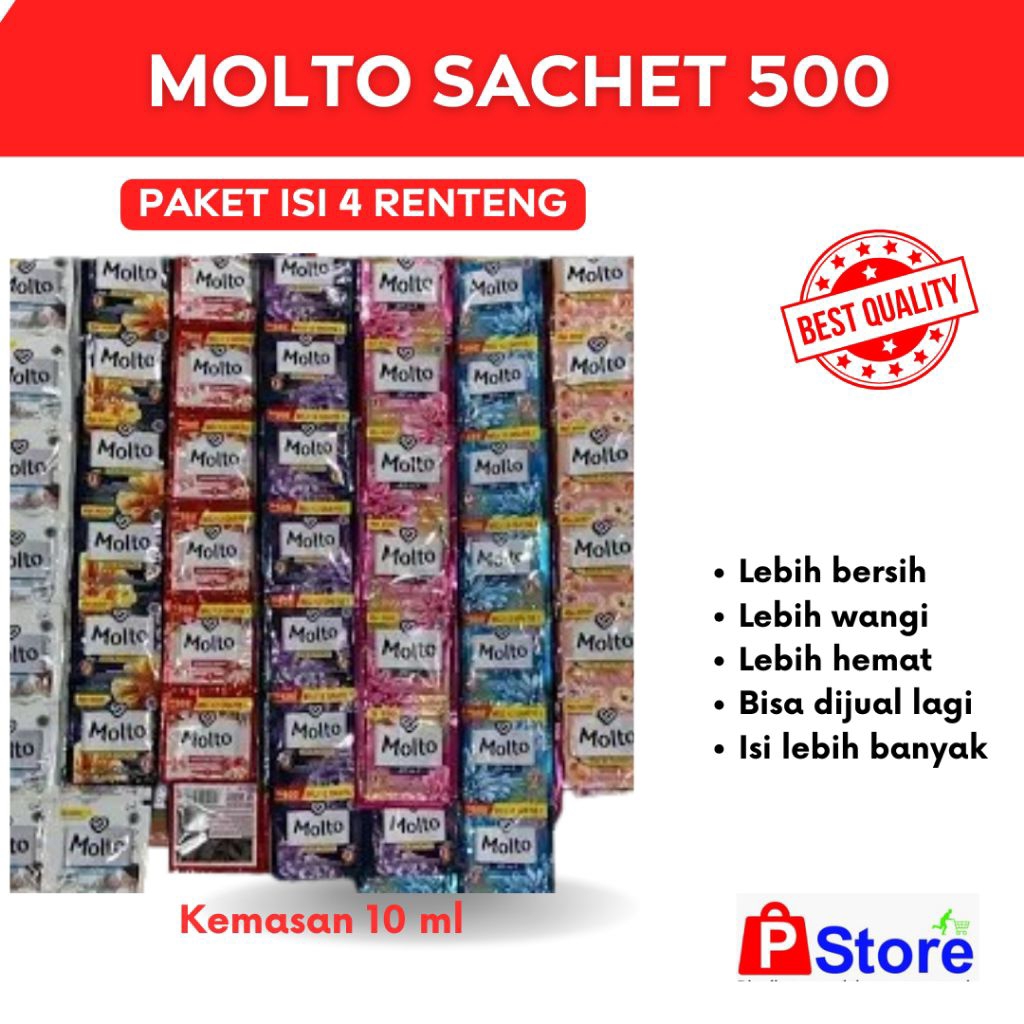 4 RENTENG Molto sachet 500 { 48 pcs } | Molto pewangi pakaian sachet