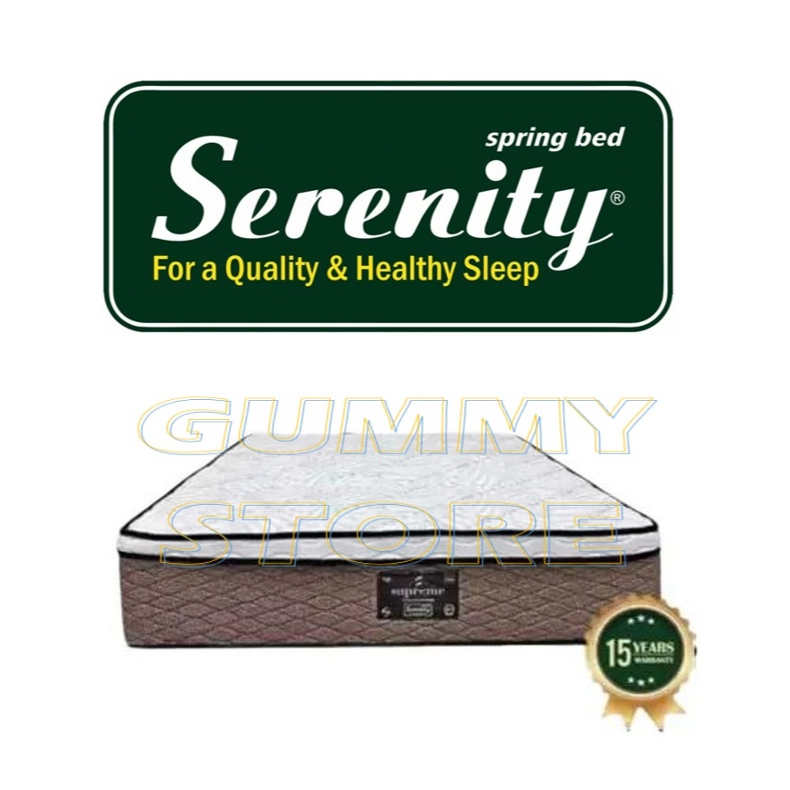 Kasur Elite Serenity SUPREME Plush Top Pocket Spring Premium Lapisan Spring Bed Hanya Kasur