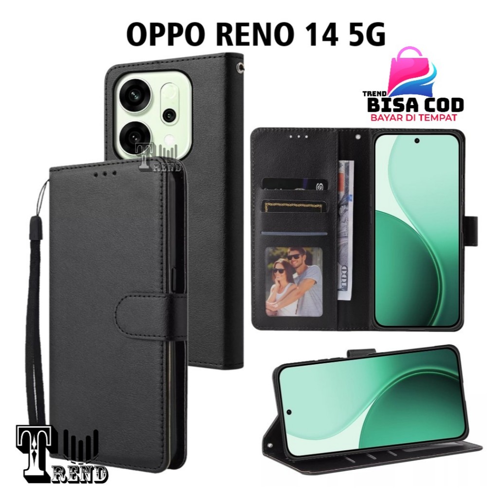 LEATHER CASE FLIP OPPO RENO 14 5G - FLIP CASE KULIT UNTUK OPPO RENO 14 5G