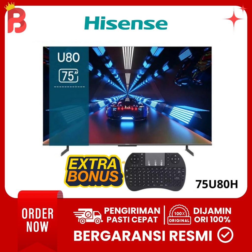 HISENSE LED TV 8K 75 INCH U80H SMART ANDROID 75U80H