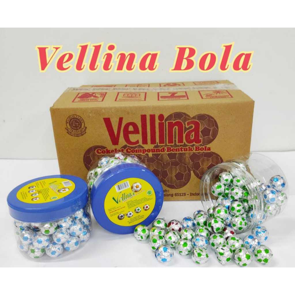 

Vellina Coklat Bola Bulat | Coklat bola toples | Coklat bola isi 60pcs