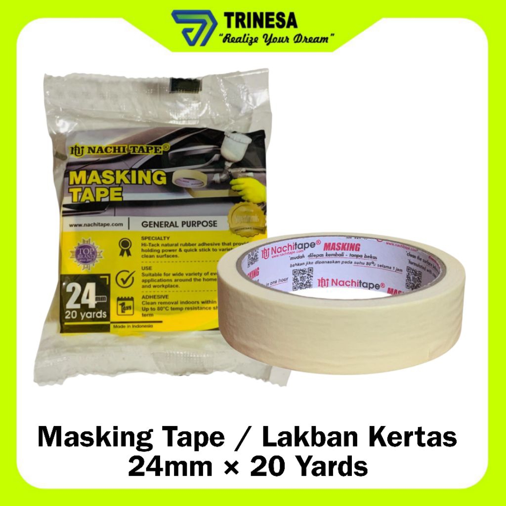 

Lakban Kertas | Masking Tape 24mm × 20 yards 1"Inch