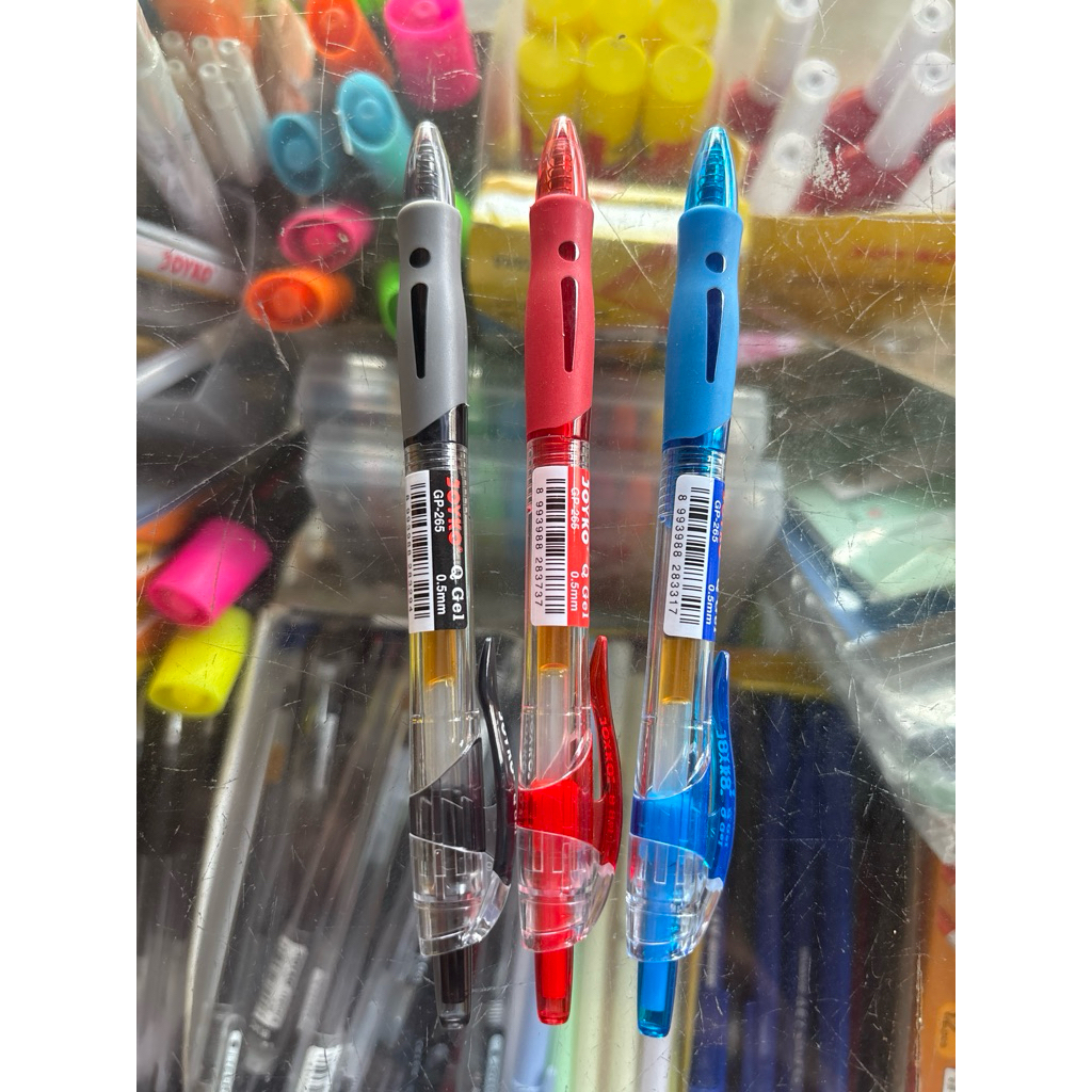 

JOYKO Gel Pen Cetekan 0.5mm – Tinta Halus Warna Hitam Merah Biru