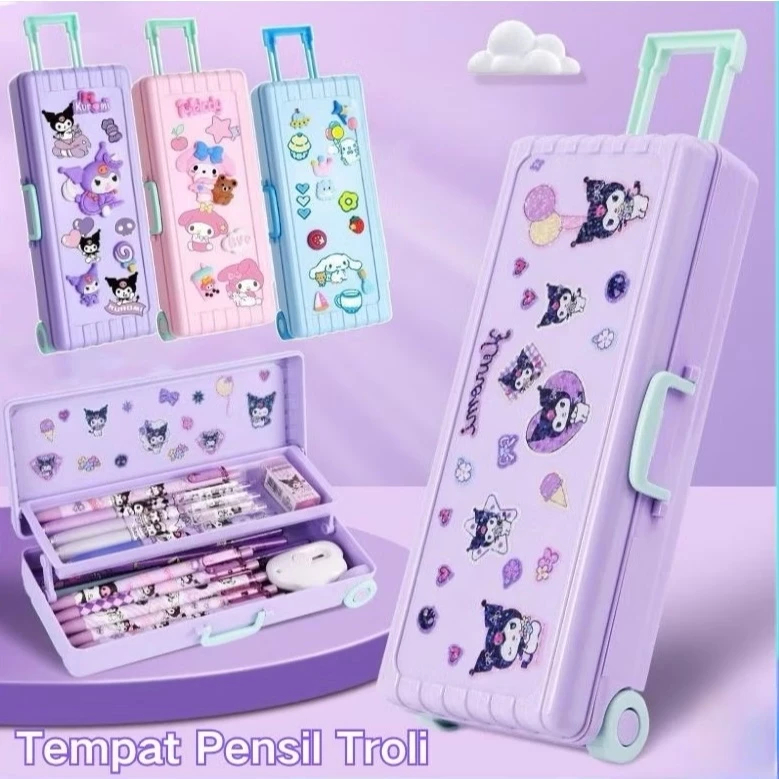 

Trustedstore168 Tempat Pensil Stiker Sanrio Kartun Kotak Alat Tulis Large Capacity Kasus Troli Kotak Pensil Anak Perempuan