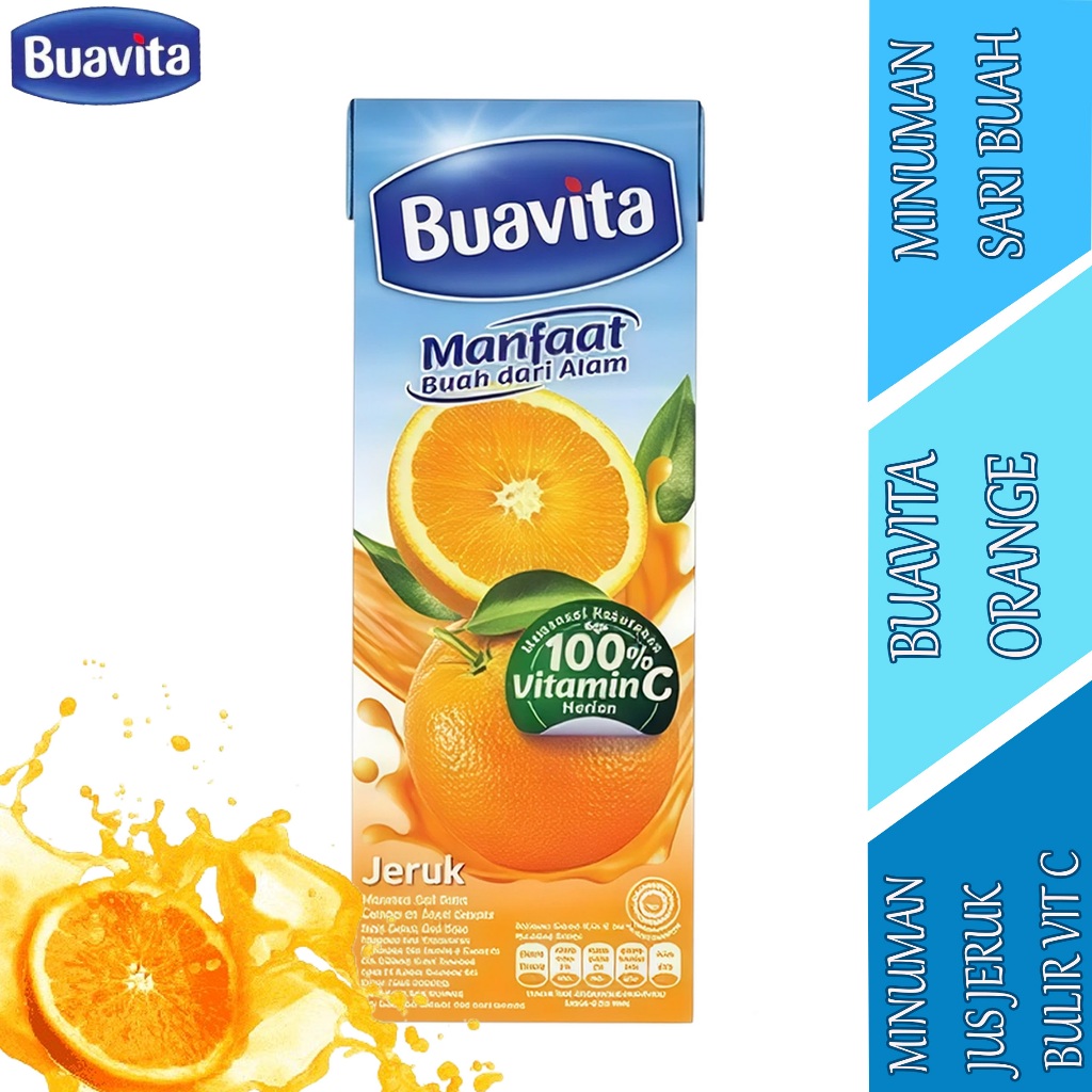 

Minuman Jus Jeruk Bulir Vit C - Buavita - Minuman Sari Buah - 245ml