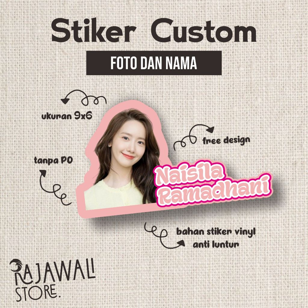 

STIKER CUSTOM | NAMA DAN FOTO | WATERPROOF
