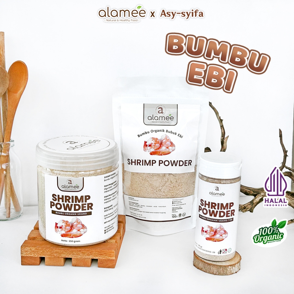 

ALAMEE Ebi Bubuk Kering Halus Udang Bumbu Dapur Organik Shrimp Powder Giling Praktis ASY SYIFA