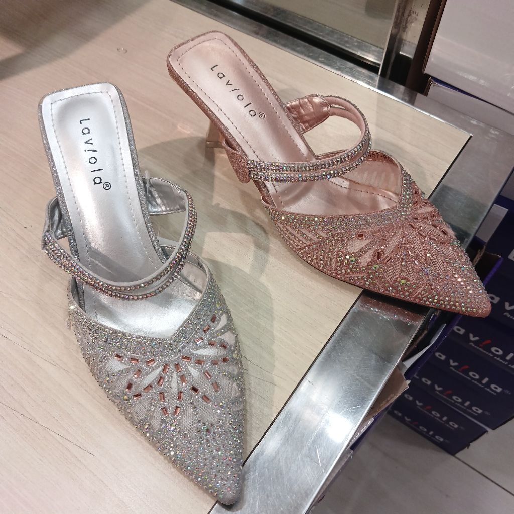 sandal wanita selop/mules heels pesta 5cm LAVIOLA❗️ori dari matahari