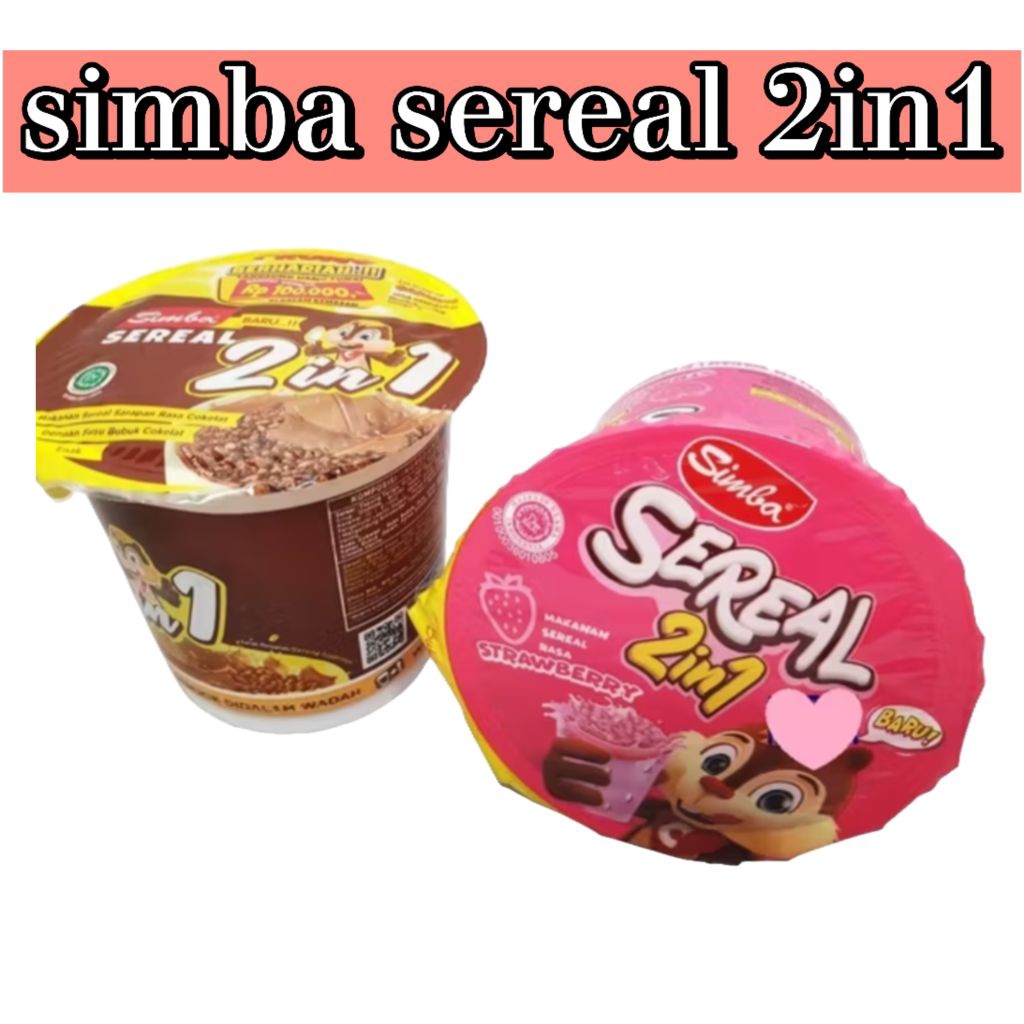 

Simba Sereal 2in1 | Simba sereal seduh rasa coklat strawberi| simba sereal mangkok