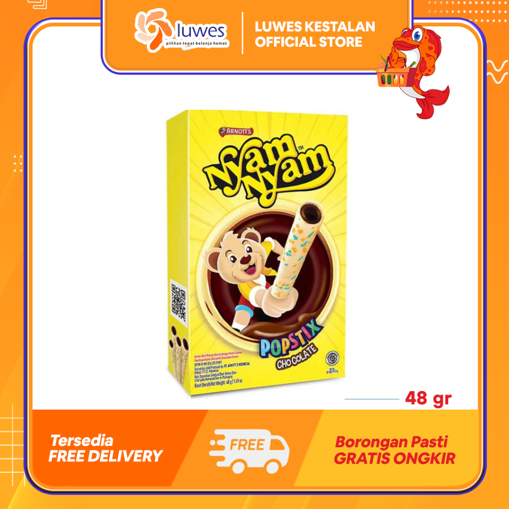 

Nyam Nyam Popstix Biskuit Stick 48gr Chocolate Biskuit Stick Renyah