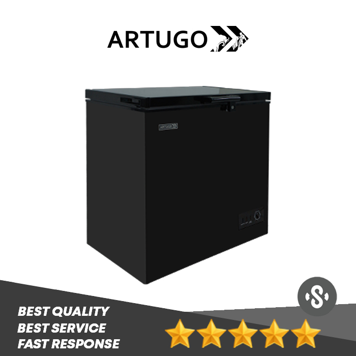 ARTUGO Chest Box Freezer 180 Liter Inner PCA CF 201 CN Black CF-201CN
