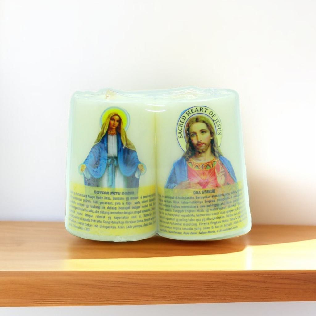 LILIN DOA BERGAMBAR 8 CM / LILIN DOA KATOLIK / LILIN ALTAR / LILIN GAMBAR MARIA YESUS