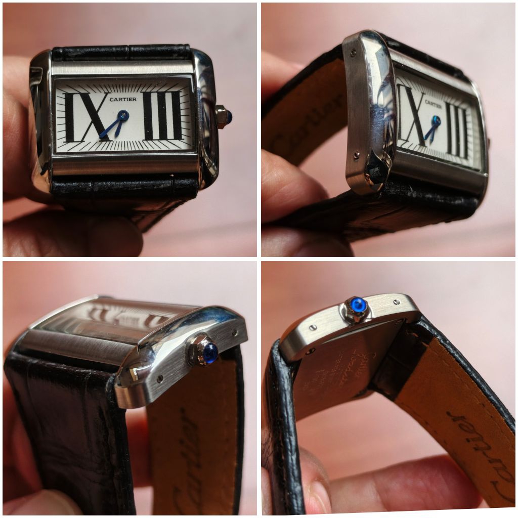 cartier tank divan jam tangan wanita perempuan remaja / pria kulit rare preloved