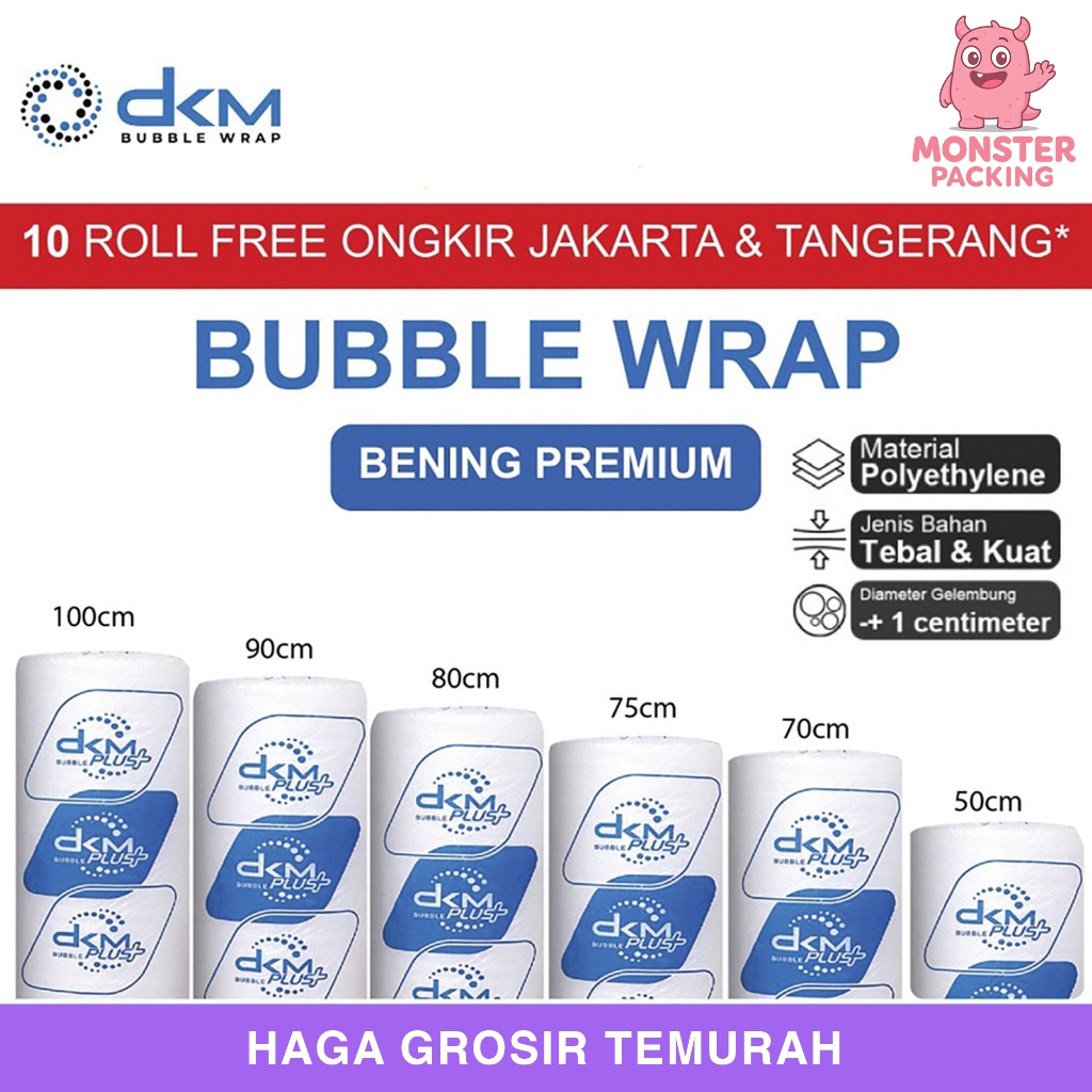 

Plastik Bubble Wrap DKM Bening Premium 50M Bubblewrap TEBAL ROLL