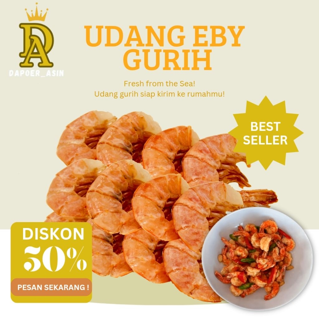 

UDANG EBY KERING | Berkualitas – dibuat dari udang pilihan, dikeringkan alami tanpa bahan kimia