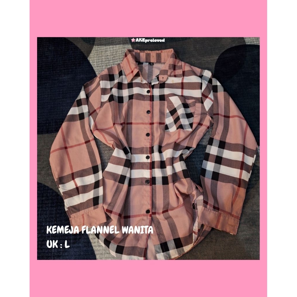 OUTFIT KEMEJA FLANNEL WANITA ||PRELOVED