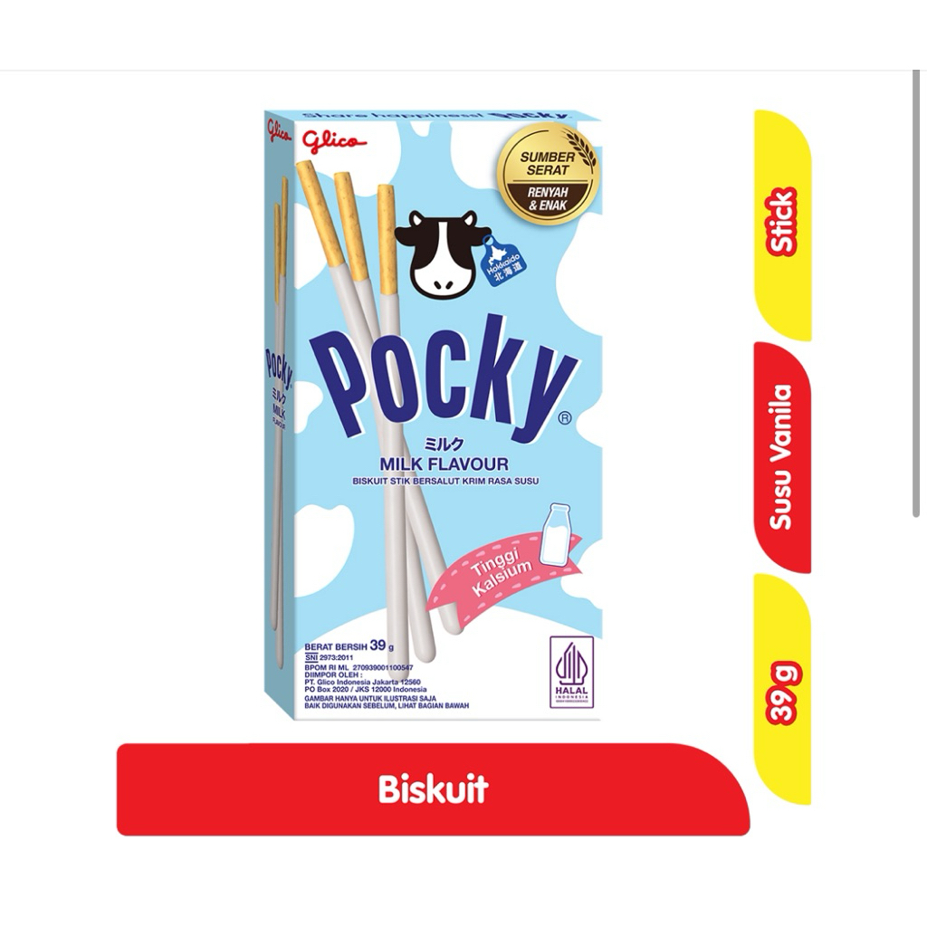 

Glico Pocky Regular - Biskuit Stik Salut Coklat Biskuit susu vanila yoghurt blueberry