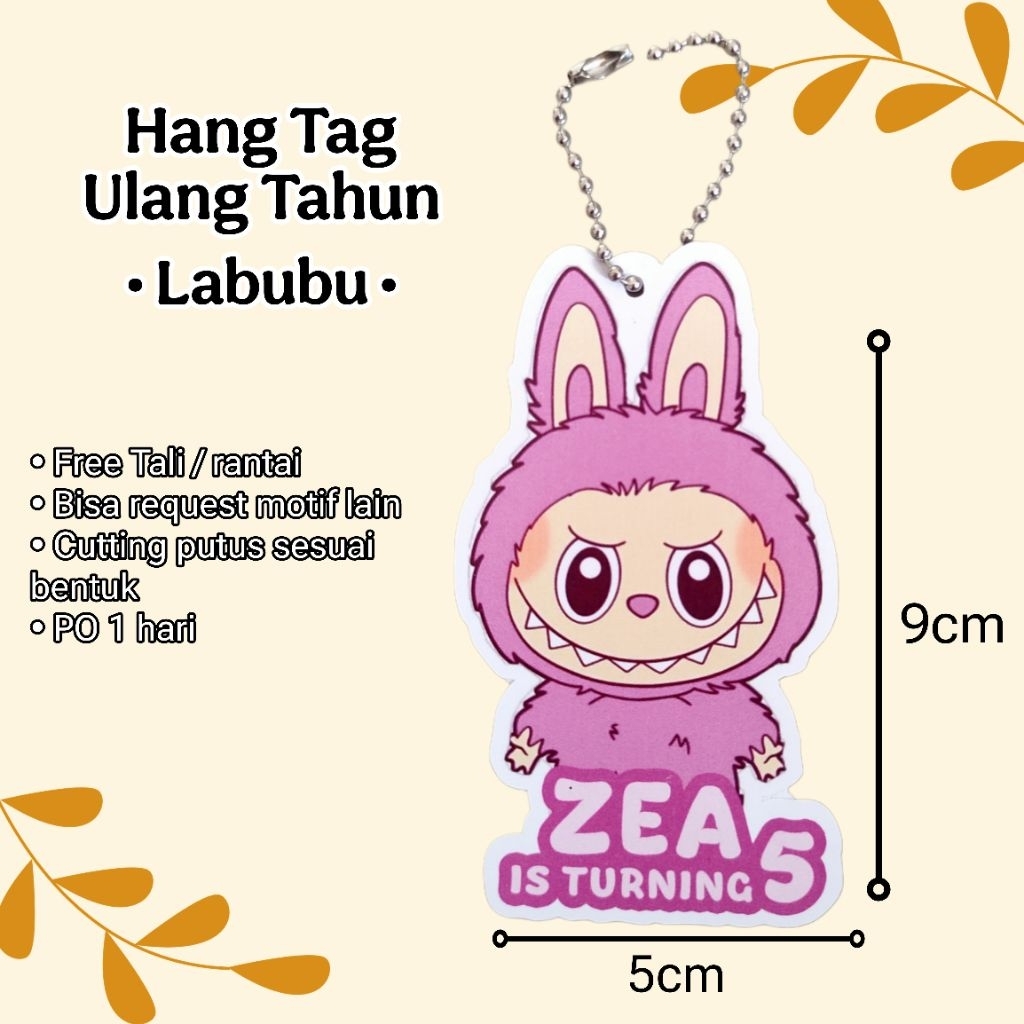 Leeopard Hang Tag Ulang Tahun Anak / Birthday Hang Tag / Hang Tag Custom / Hang Tag Happy Birthday