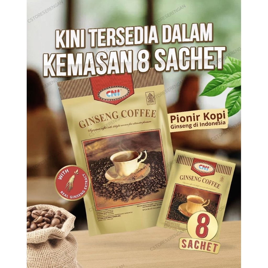 

CNI GINSENG COFFEE ORIGINAL isi 8 SACHET