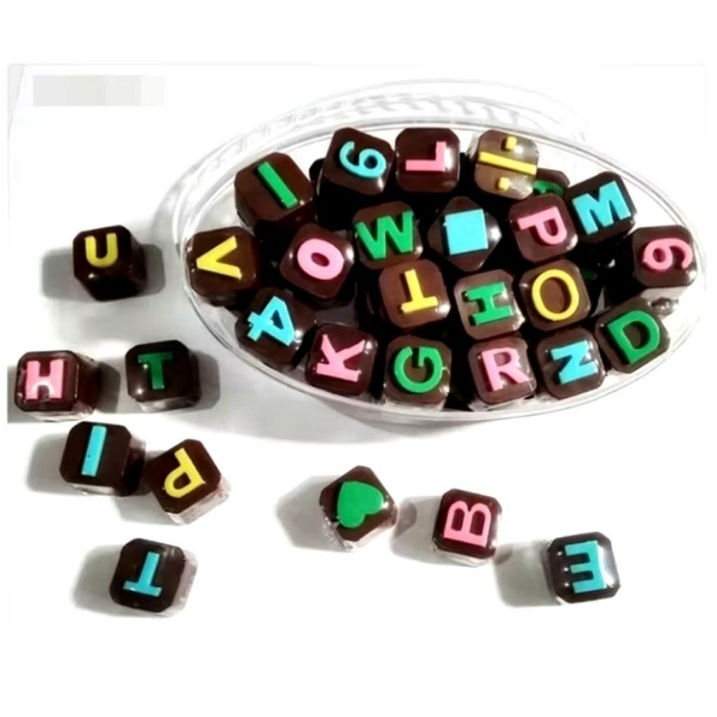 

coklat huruf isi 25 pcs/box