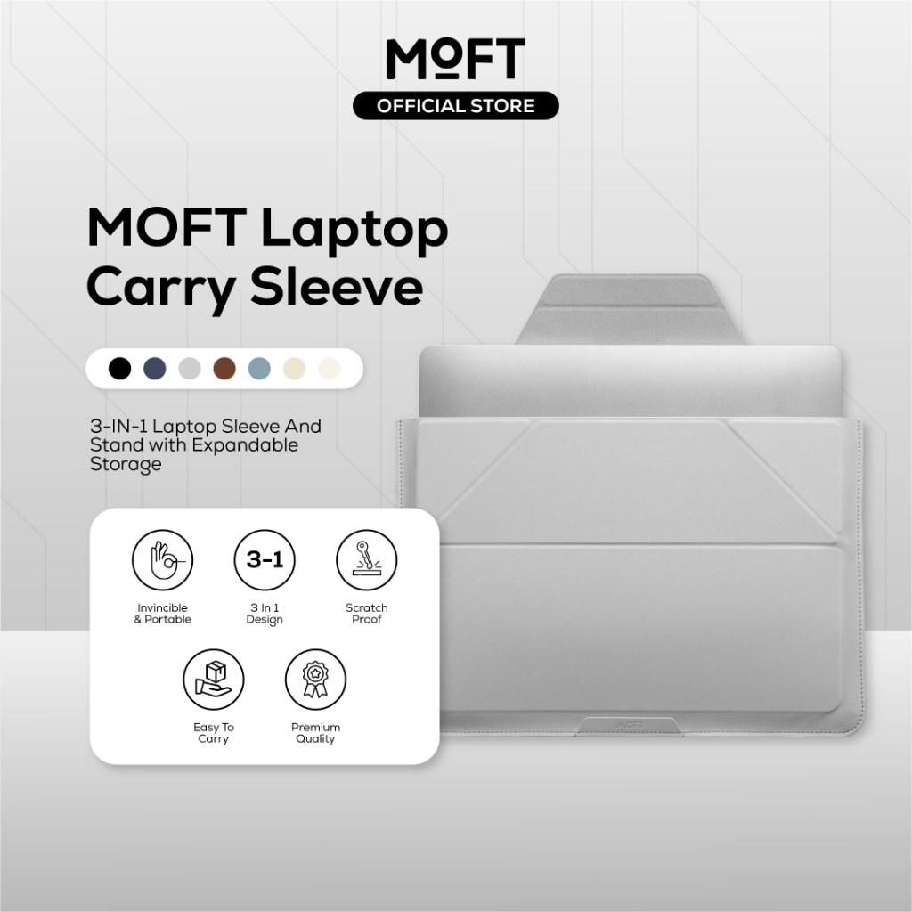 MOFT Laptop Carry Sleeve 3-In-1 for Universal Fit - Compatible For Macbook & Others Laptop Multipurp