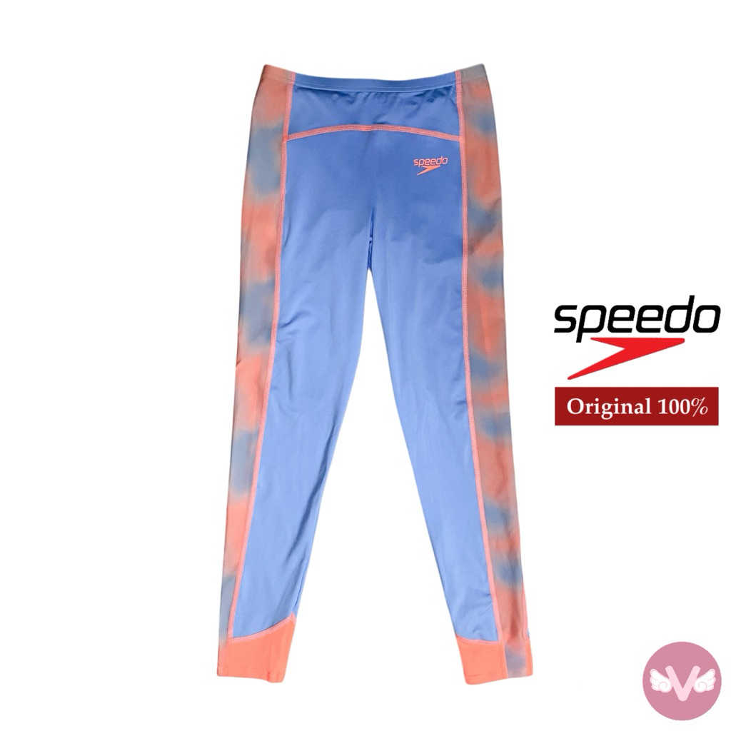 Speedo Legging Pants Pastel Celana Renang Panjang Celana Renang Wanita Biru Oren Pastel Celana Renan